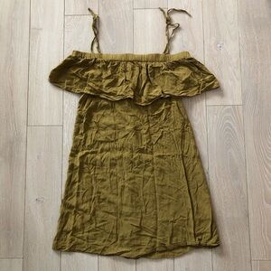 H&M Off the Shoulder Strappy Dress in Olive Green Size 6